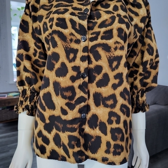 Brandless - LEOPARD printed blouses vintage - Picture 5 of 7
